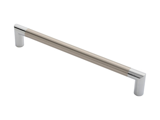 TREND PULL HANDLE - 300MM C/C - BOLT THROUGH FIXING - POLISHED CHROME/SATIN NICKEL - 305mm