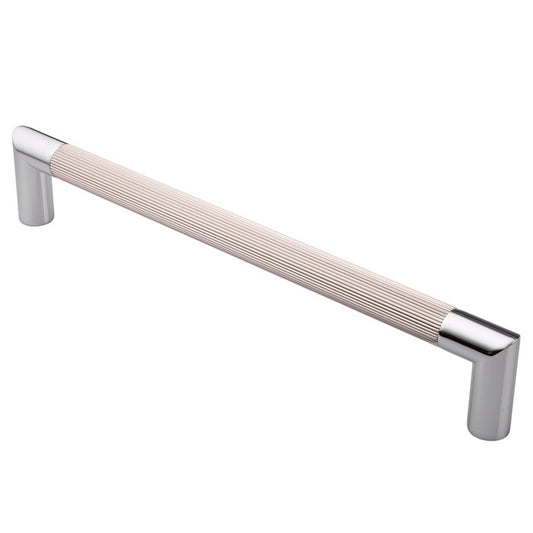 TREND LINES PULL HANDLE - 300MM C/C - BOLT THROUGH FIXING - POLISHED CHROME/SATIN NICKEL -