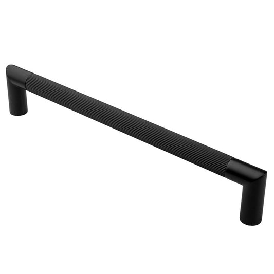 TREND LINES PULL HANDLE - 300MM C/C - BOLT THROUGH FIXING - MATT BLACK -