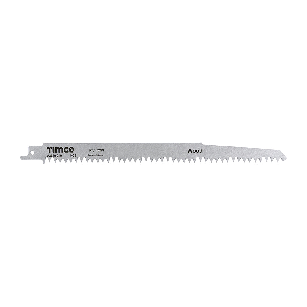 5 x TIMCO Reciprocating Saw Blades Wood Cutting High Carbon Steel - S1531L