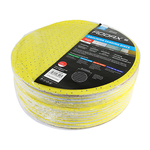 25 x TIMCO Drylining Sanding Discs 100 Grit Yellow - 225mm