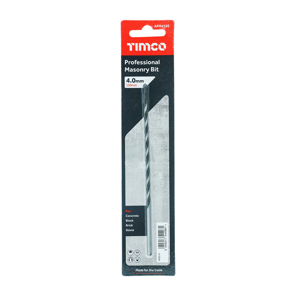 TIMCO Masonry Drill Bits - 4.0 x 150