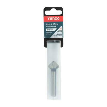 TIMCO 3 Flute Countersink M2 HSS - 20.5mm