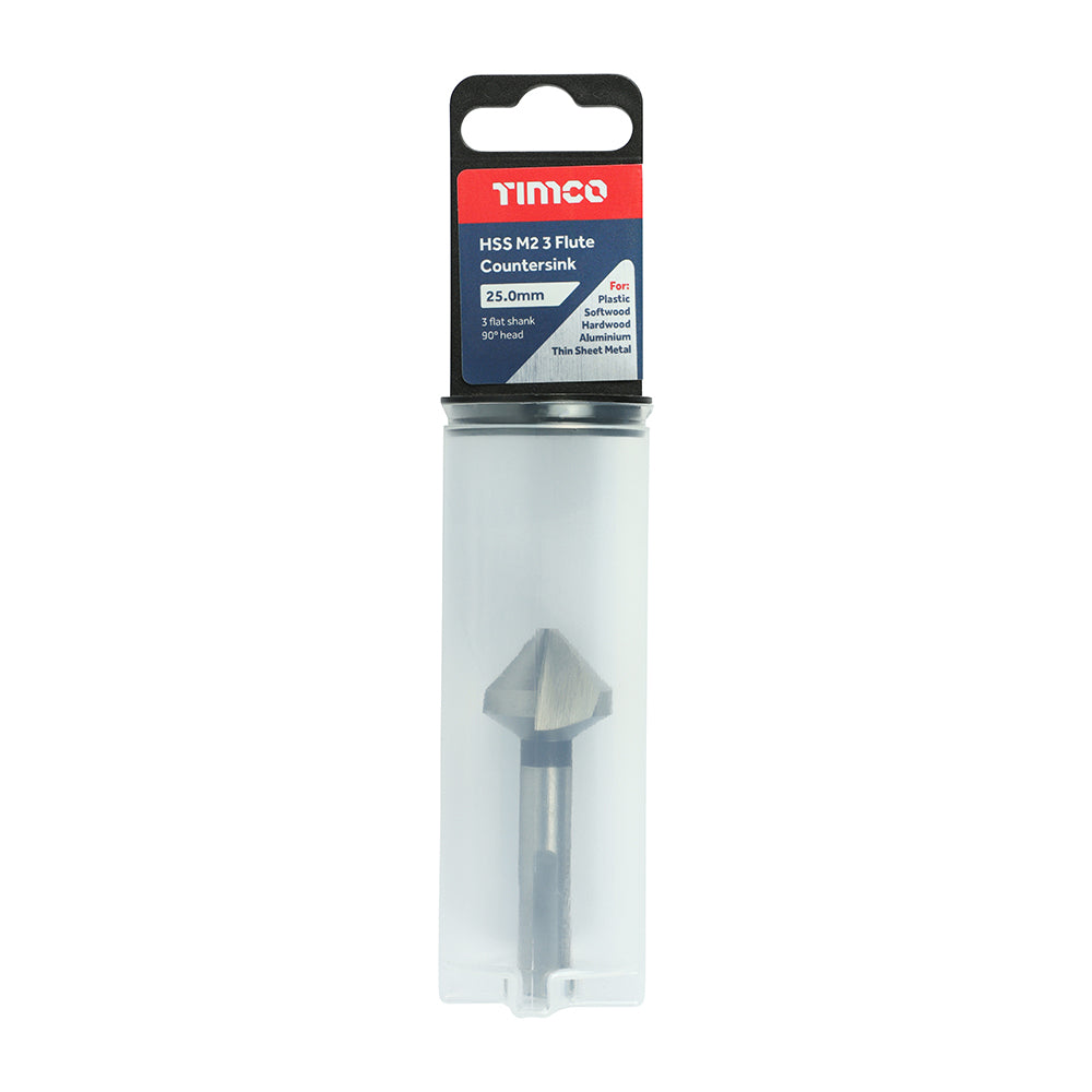 TIMCO 3 Flute Countersink M2 HSS - 25.0mm