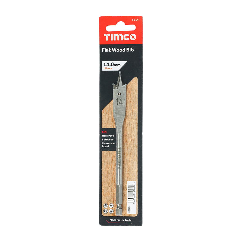 TIMCO Flat Wood Bits - 14.0 x 152