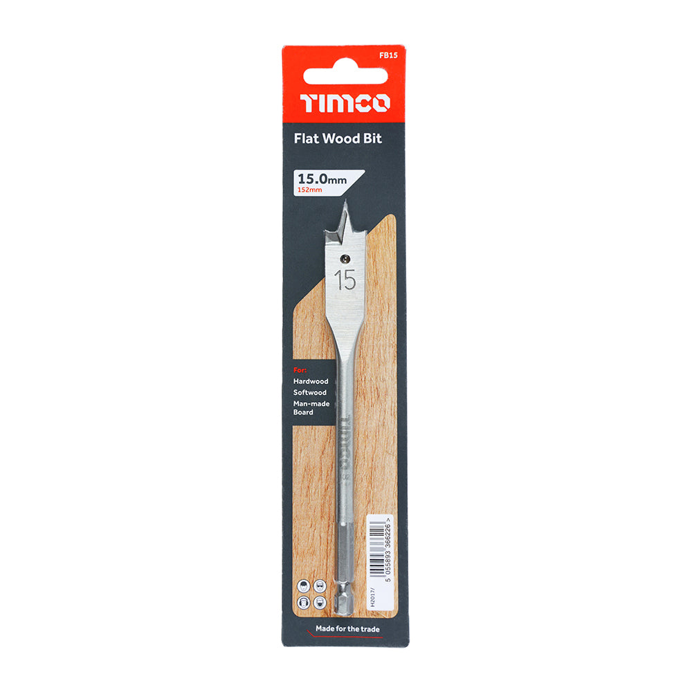 TIMCO Flat Wood Bits - 15.0 x 152