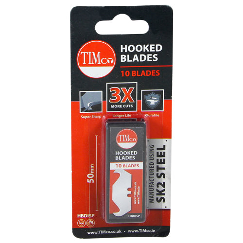 10 x TIMCO Hook Knife Blade - 51 x 19 x 0.6