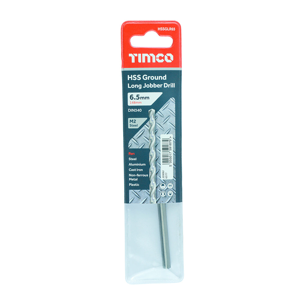 TIMCO Ground Long Jobber Drills HSS M2 - 6.5mm