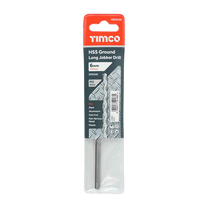 TIMCO Ground Long Jobber Drills HSS M2 - 6.0mm