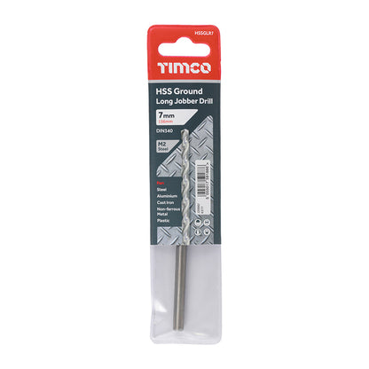 TIMCO Ground Long Jobber Drills HSS M2 - 7.0mm