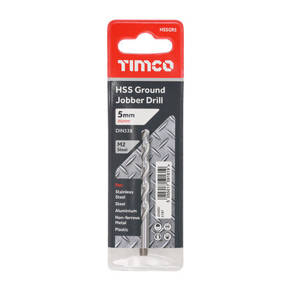 TIMCO Ground Jobber Drills HSS M2 - 5.0mm