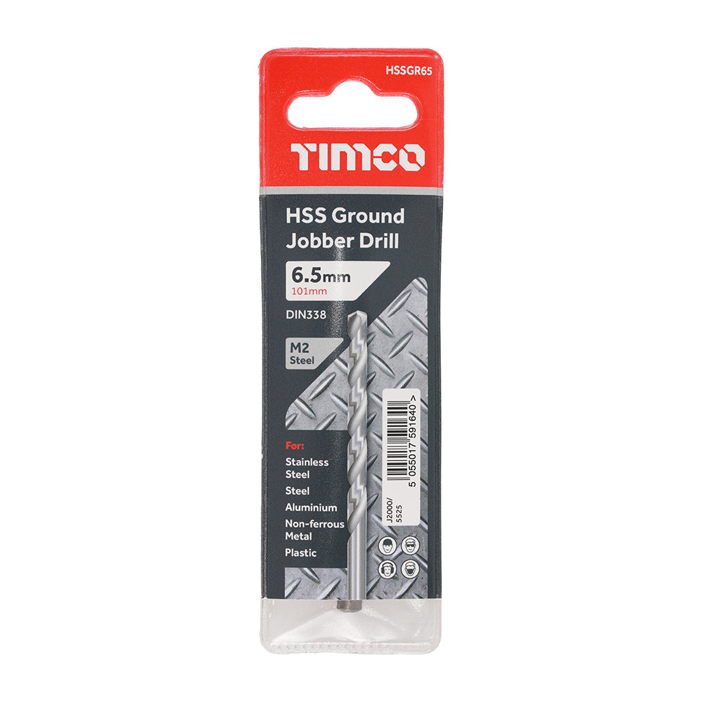 TIMCO Ground Jobber Drills HSS M2 - 6.5mm