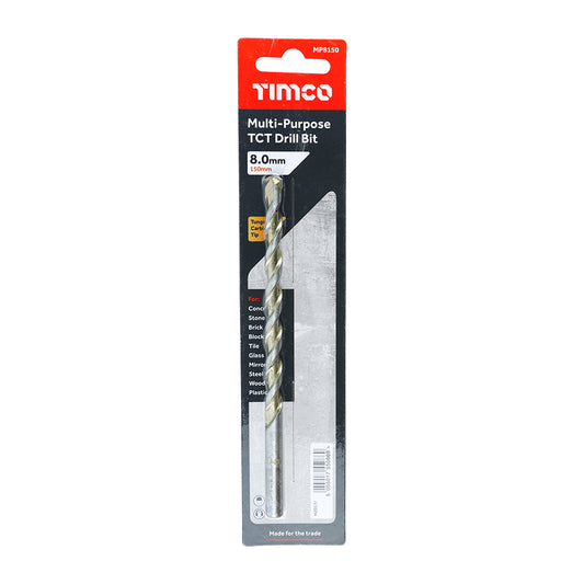 TIMCO TCT Multi-Purpose Drill Bits - 8.0 x 150