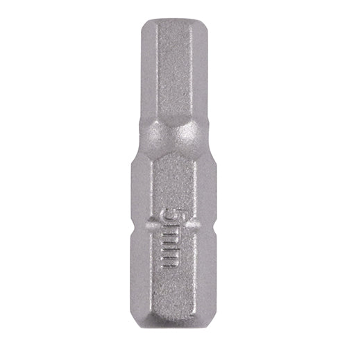 Pair of - TIMCO Hex Driver Bit S2 Grey - 5.0 x 25