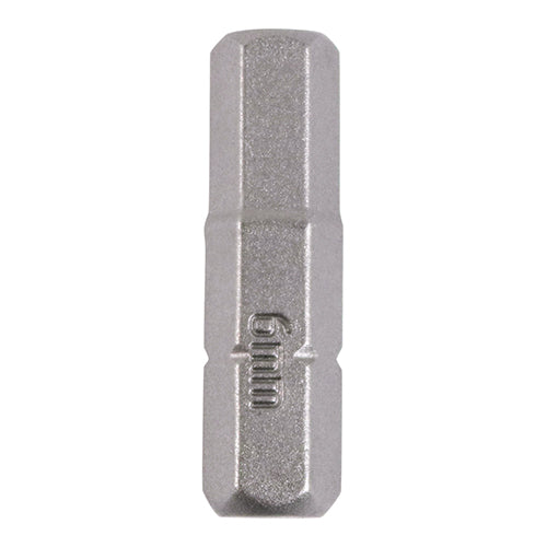 Pair of - TIMCO Hex Driver Bit S2 Grey - 6.0 x 25