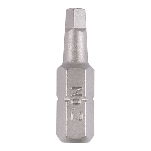 Pair of - TIMCO Square Driver Bit S2 Grey - No.2 x 25