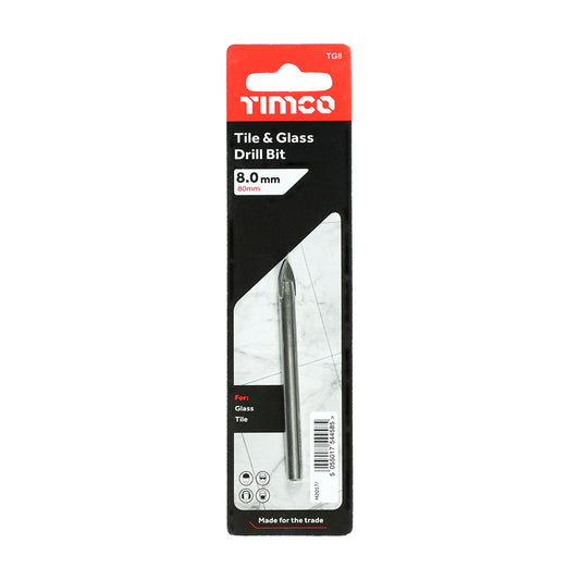 TIMCO TCT Tile & Glass Bits - 8.0mm