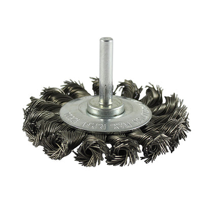 TIMCO Drill Wheel Brush Twisted Knot Steel Wire - 75mm