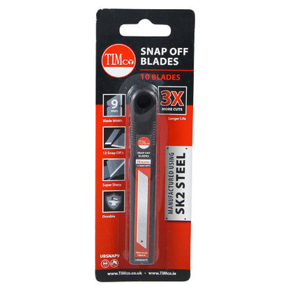 10 x TIMCO Utility Knife Blade Snap Off - 80 x 9 x 0.6