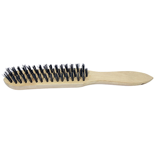 TIMCO Wooden Handle Wire Brush Steel - 3 Rows