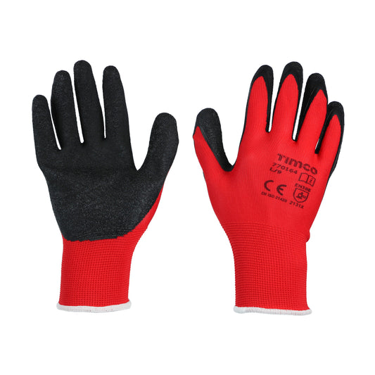 TIMCO Light Grip Glove Crinkle Latex Coated Polyester Gloves - Large