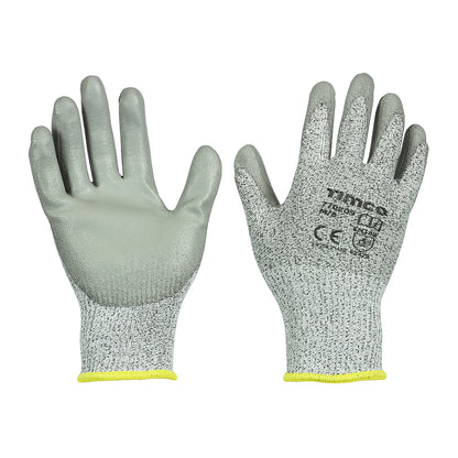 TIMCO Medium Cut PU Coated HPPE Fibre with Glass Fibre Gloves - Medium