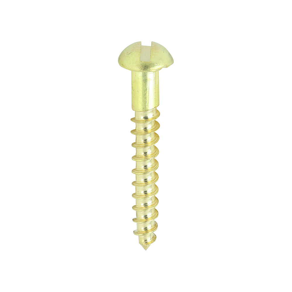 200 x TIMCO Solid Brass Round Head Woodscrews - 6 x 1