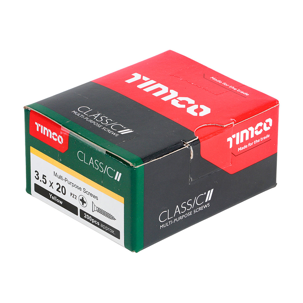 200 x TIMCO Classic Multi-Purpose Countersunk Gold Woodscrews - 3.5 x 20