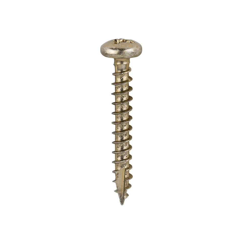 200 x TIMCO Classic Multi-Purpose Pan Head Gold Woodscrews - 3.5 x 25