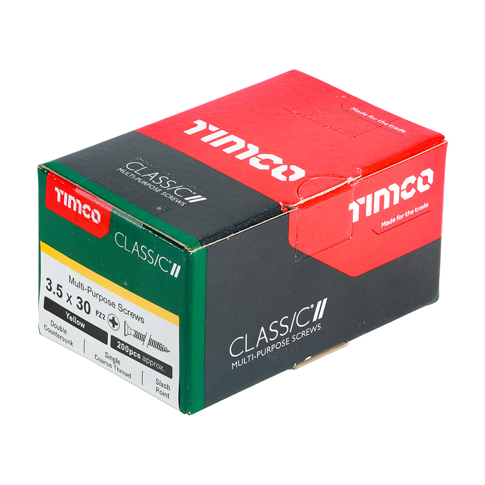 200 x TIMCO Classic Multi-Purpose Countersunk Gold Woodscrews - 3.5 x 30