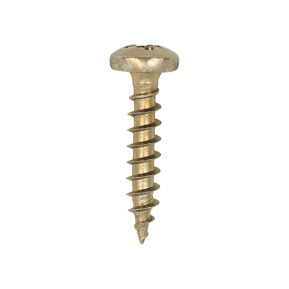 200 x TIMCO Classic Multi-Purpose Pan Head Gold Woodscrews - 4.0 x 20