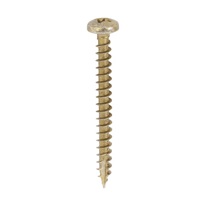 200 x TIMCO Classic Multi-Purpose Pan Head Gold Woodscrews - 4.0 x 40