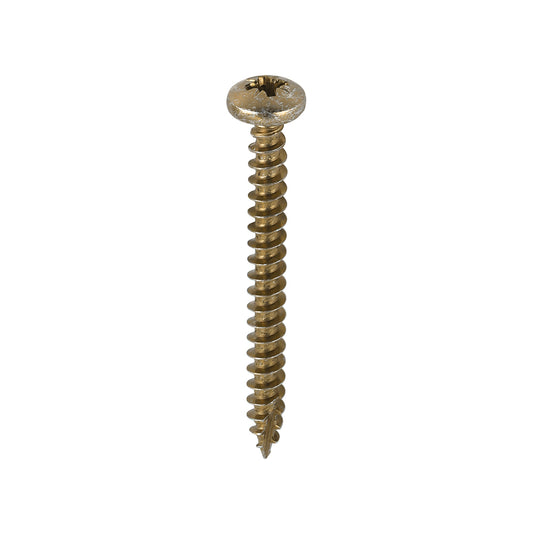 200 x TIMCO Classic Multi-Purpose Pan Head Gold Woodscrews - 5.0 x 50