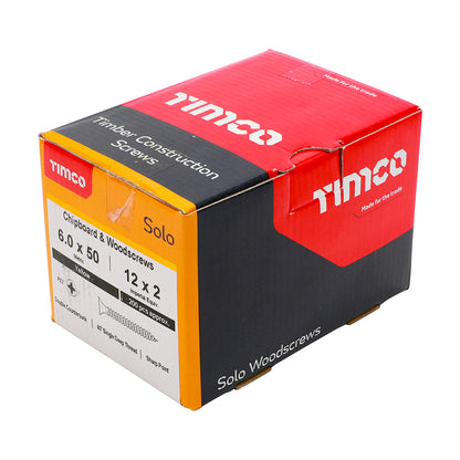 200 x TIMCO Solo Countersunk Gold Woodscrews - 6.0 x 50