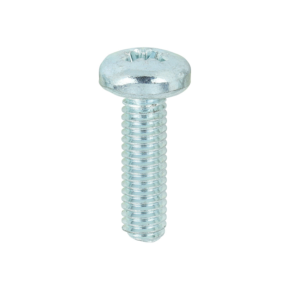 100 x TIMCO Machine Pan Head Silver Screws - M6 x 20