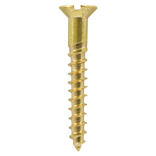 100 x TIMCO Solid Brass Countersunk Woodscrews - 10 x 2 1/2