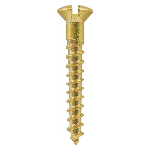 200 x TIMCO Solid Brass Round Head Woodscrews - 8 x 2