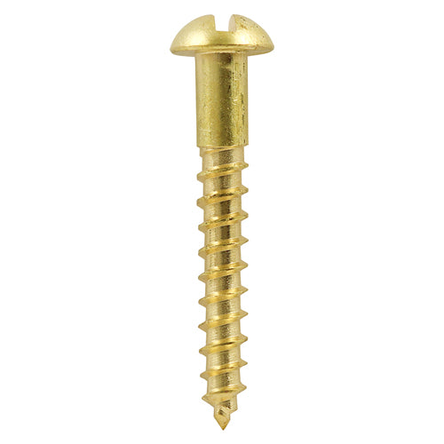 200 x TIMCO Solid Brass Round Head Woodscrews - 6 x 1