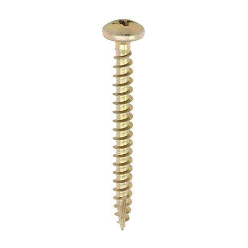 200 x TIMCO Classic Multi-Purpose Pan Head Gold Woodscrews - 4.0 x 50