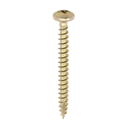 200 x TIMCO Classic Multi-Purpose Pan Head Gold Woodscrews - 4.0 x 35