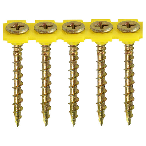 1000 x TIMCO Collated Solo Countersunk Gold Woodscrews - 4.2 x 40