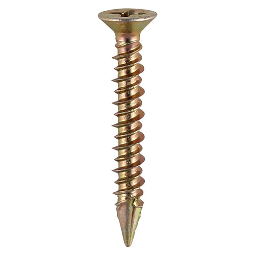 1000 x TIMCO Window Fabrication Screws Countersunk PH High-Low Thread Slash Point Yellow - 4.3 x 40