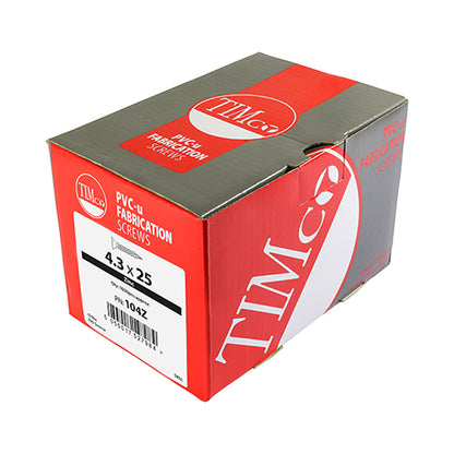 1000 x TIMCO Window Fabrication Screws Countersunk PH High-Low Thread Slash Point Zinc - 4.3 x 40