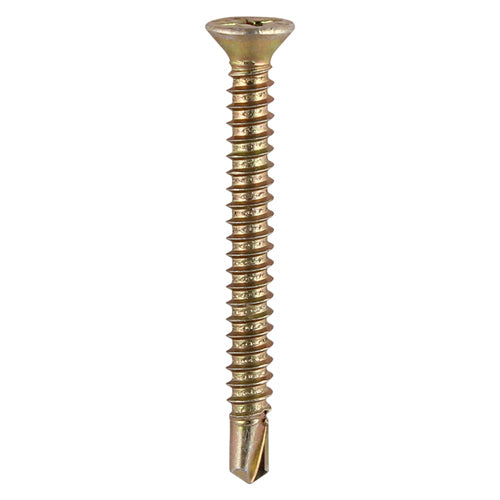 1000 x TIMCO Window Fabrication Screws Countersunk with Ribs PH Self-Tapping Self-Drilling Point Yellow - 3.9 x 13