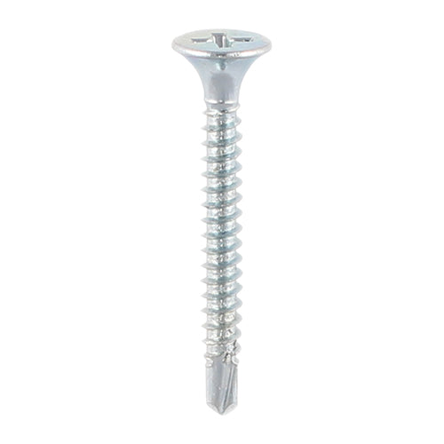 1000 x TIMCO Drywall Self-Drilling Bugle Head Silver Screws - 3.5 x 25