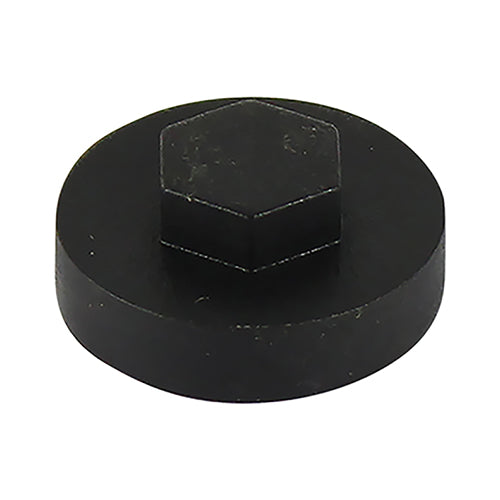 1000 x TIMCO Hex Head Cover Caps Black - 16mm