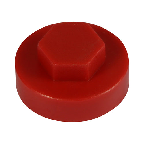 1000 x TIMCO Hex Head Cover Caps Flame Red - 16mm