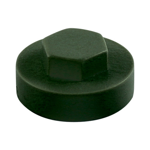 1000 x TIMCO Hex Head Cover Caps Juniper Green - 16mm