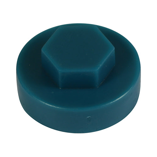 1000 x TIMCO Hex Head Cover Caps Ocean Blue - 16mm