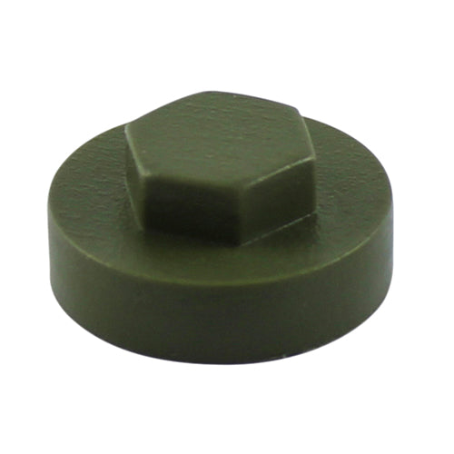 1000 x TIMCO Hex Head Cover Caps Olive Green - 16mm